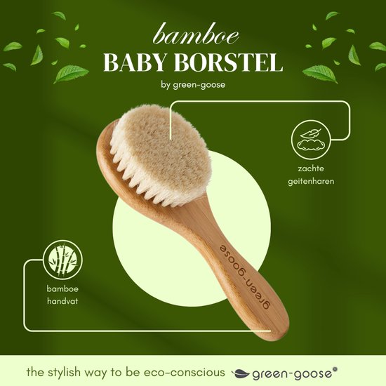 Baby Haarborstel - Voor Jongen of Meisje - Set van 3 - Borstel Voor Baby - Haarkam voor Baby - Van Beukenhout - Natuurlijk Geitenhaar - Baby cadeau - Baby kam - Baby borstel Set - Houten Borstel van Merkloos — afbeelding 2