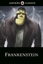 Illustratie van het monster van Frankenstein met lichte bliksem op de achtergrond.