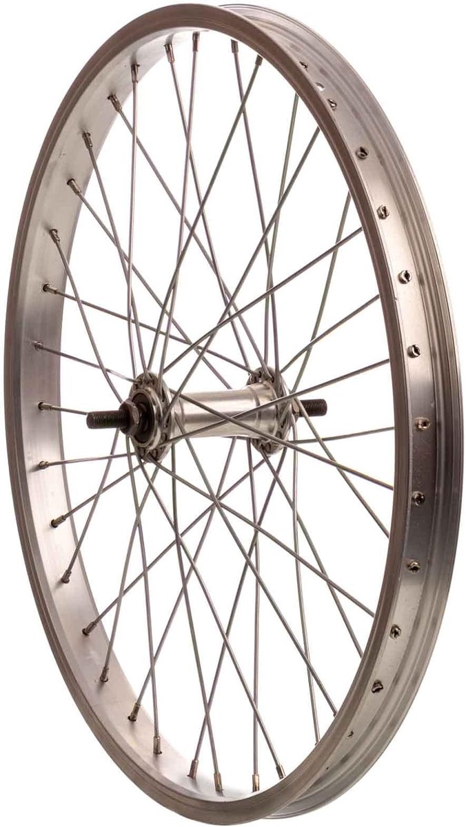 Spaakwiel Aluminium - Moped Wiel - Aanhanger Onderhoud - Lichtgewicht Materiaal - 1.20 x 16 Inch - Zilverkleurig