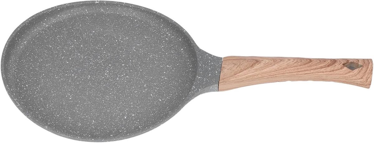 Koekenpan Aluminium - Pannenkoekenpan Omeletpan - Ontbijt Koken - Magnetische Bodem - Diameter 28 cm - Zwart