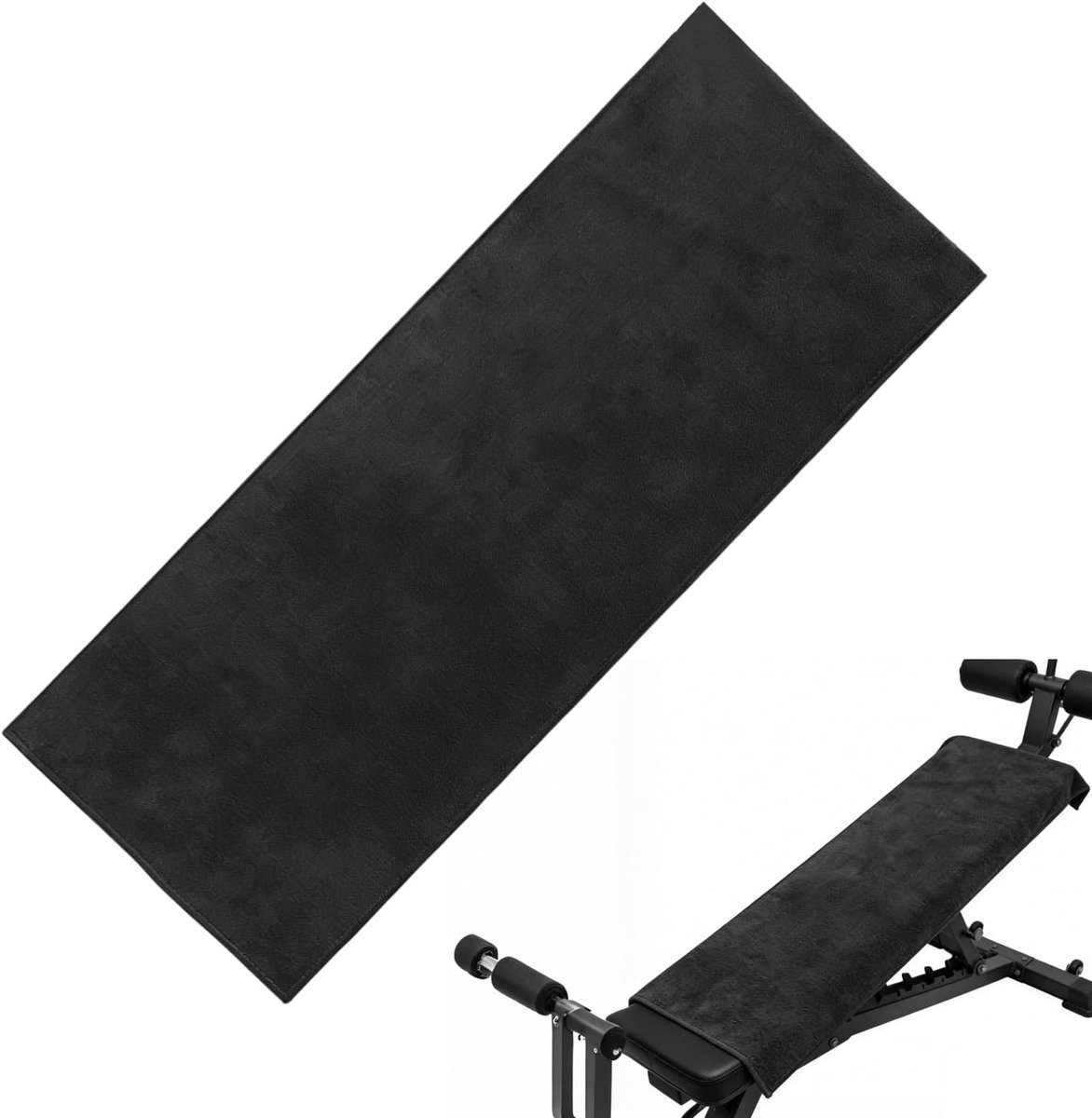 Trainingshanddoeken - Fitnessdoeken Sportdoeken - Zweet Absorberen - Met Ritsvak - 50 x 12 cm - Zwart