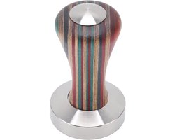 Koffiestamper Hout - Koffie Aanstamper - Espresso Bereiden - Afneembare Structuur - 51MM - Kleurrijk