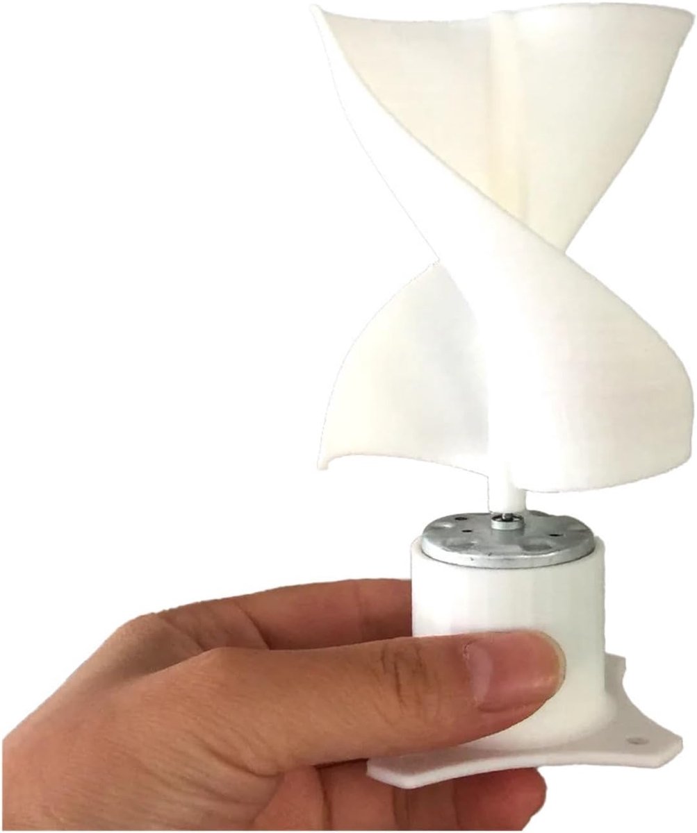 Windturbine Model - Verticale Generator - Energie Opwekken - Met LED Licht - 20 Watt - Wit