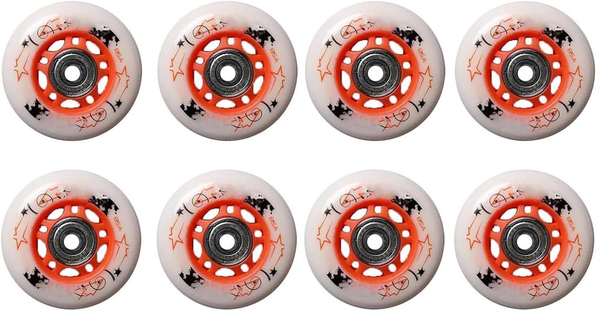 Schoenwielen Set Skeelerwielen Vervanging Vloeiend Skaten Hoge Veerkracht PU 8 Stuks 70mm