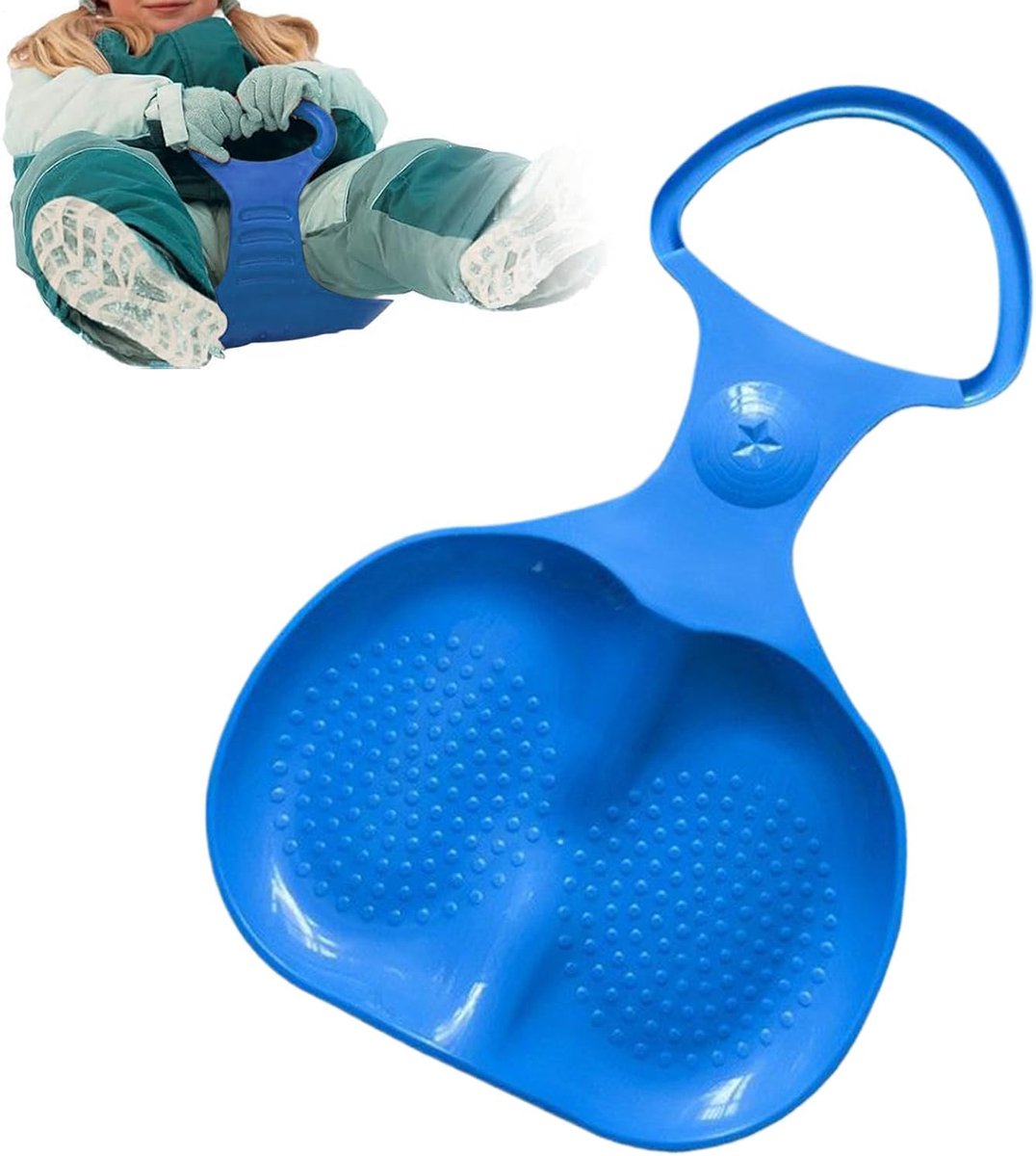 Winter slee - Sneeuwplank - Buiten spelen - Versterkte handgrepen - 55 x 38 cm - Blauw
