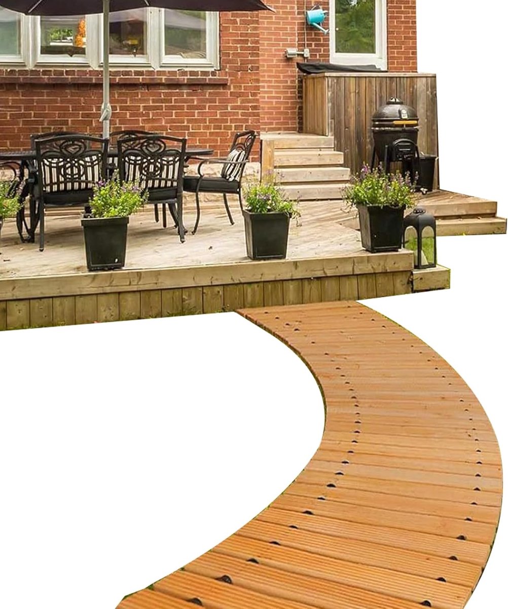 Houten Loopbrug - Tuinpad Buitenpad - Evenementen Terras - Weerbestendig Hoge Dichtheid - 45x30cm - Natuurlijk Hout