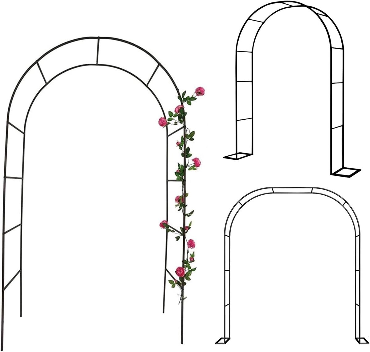 Bruiloft Boog - Tuinprieel Metaal - Tuin Decoratie - Eenvoudige Montage - Tot 350 cm - Zwart