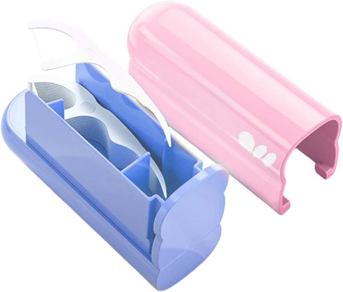Draagbare Flosdispenser - Navulbare Houder - Hygiënisch Flossen - Automatische Pop-up - 8.6cm Lengte - Roze