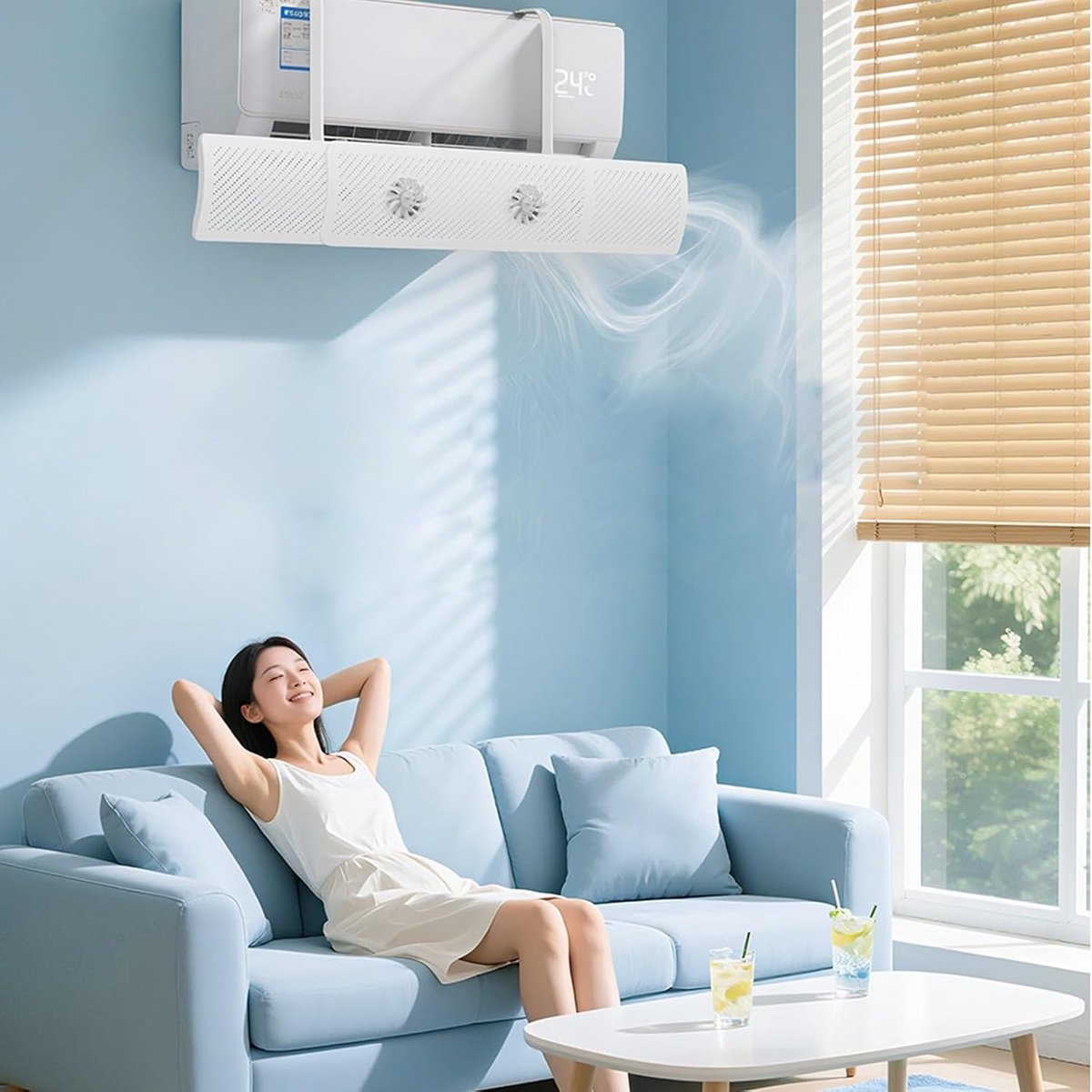 Airco Deflector - Ventilatierooster - Comfort Verhogend - Verstelbaar Ontwerp - 74-95 cm - Wit — afbeelding 6