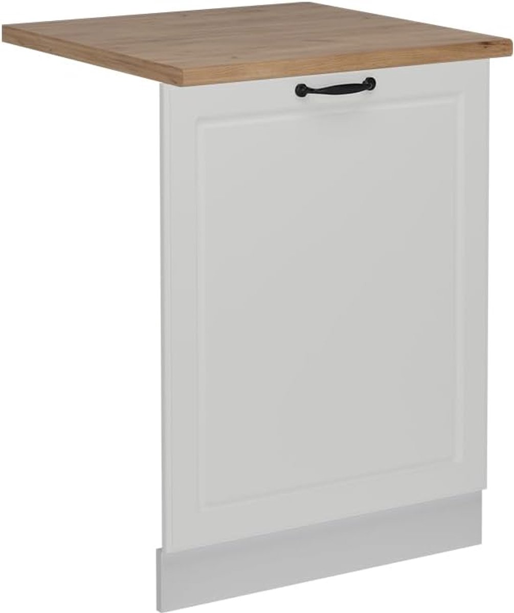 Vaatwasserfrontpaneel Keukenpaneel Keuken Integratie Naadloze Pasvorm 60 cm Wit Landhuis