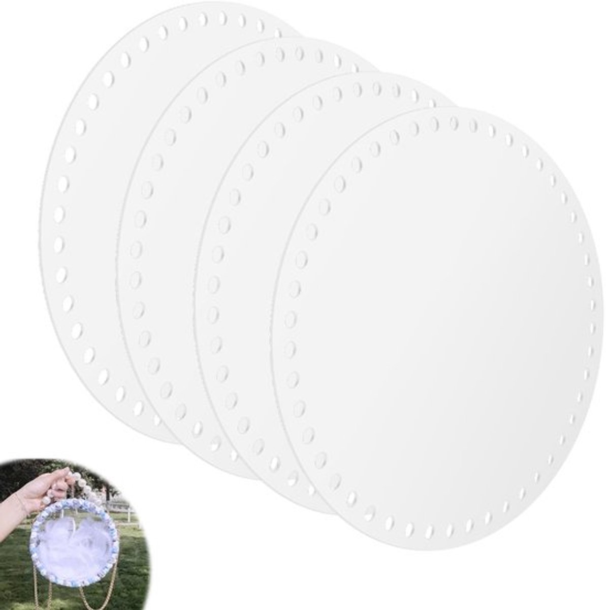 Transparante basis haakjes rond 18 cm