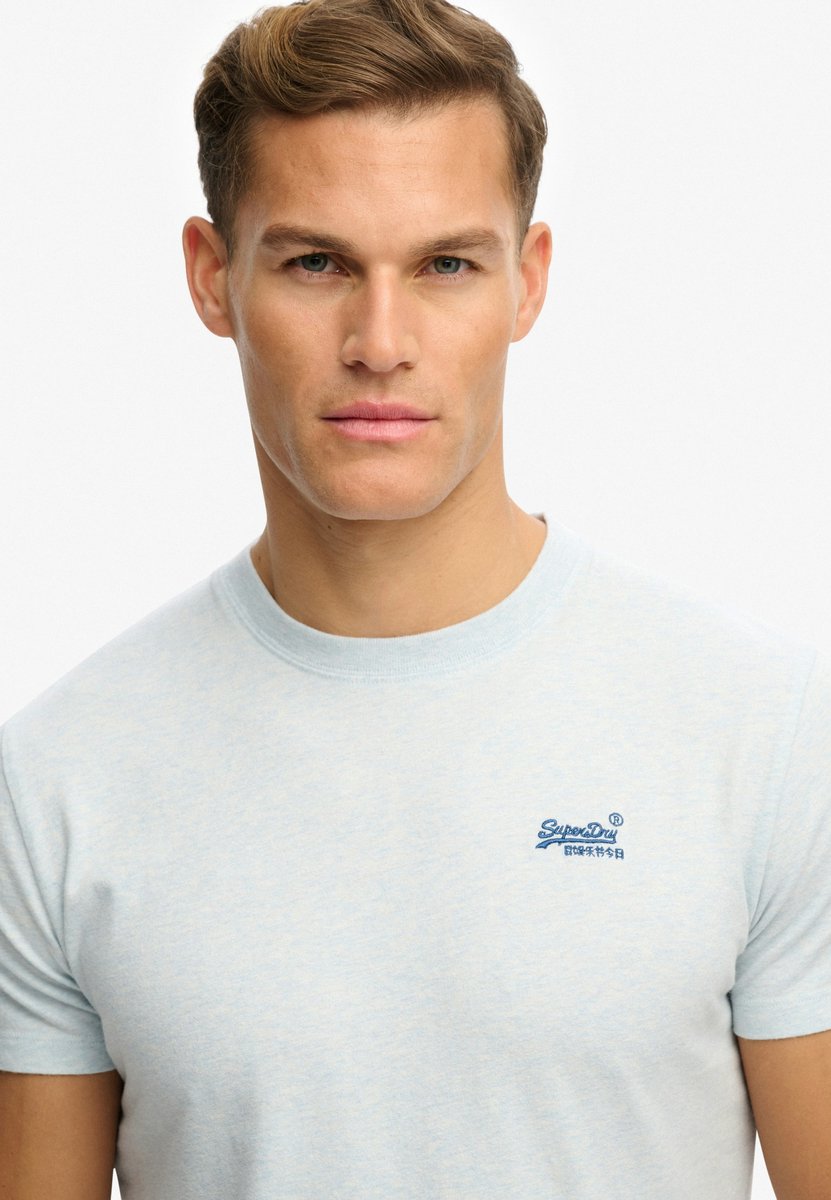 Superdry T-shirt Essential Logo Emb Tee M1011245a J7i Icy Marl/ Mannen Blauw