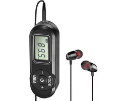 KZQ Draagbare FM Radio met Digitale Afstemming en LCD Scherm, Mini Zakradio met Koptelefoon voor Wandelen en Joggen, Instelbaar Volume