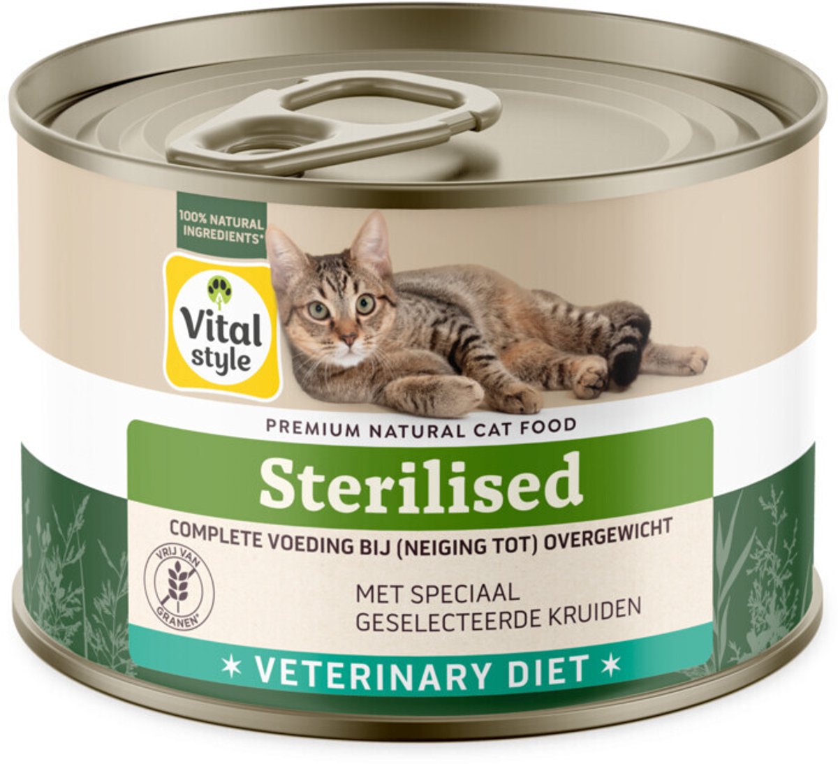 Vitalstyle Kattenvoer Blik Overgewicht - 12 x 200 gr - Voordeelverpakking