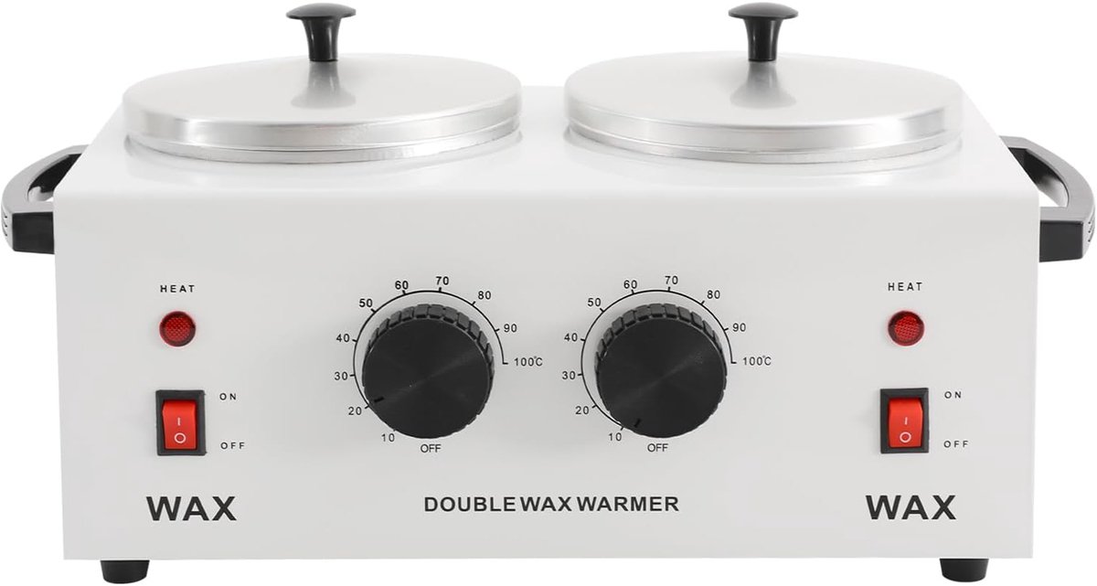Dubbele Waxverwarmer - Ontharingsapparaat - Professioneel ontharen - Dubbele pot ontwerp - 2x 400 ml - Wit