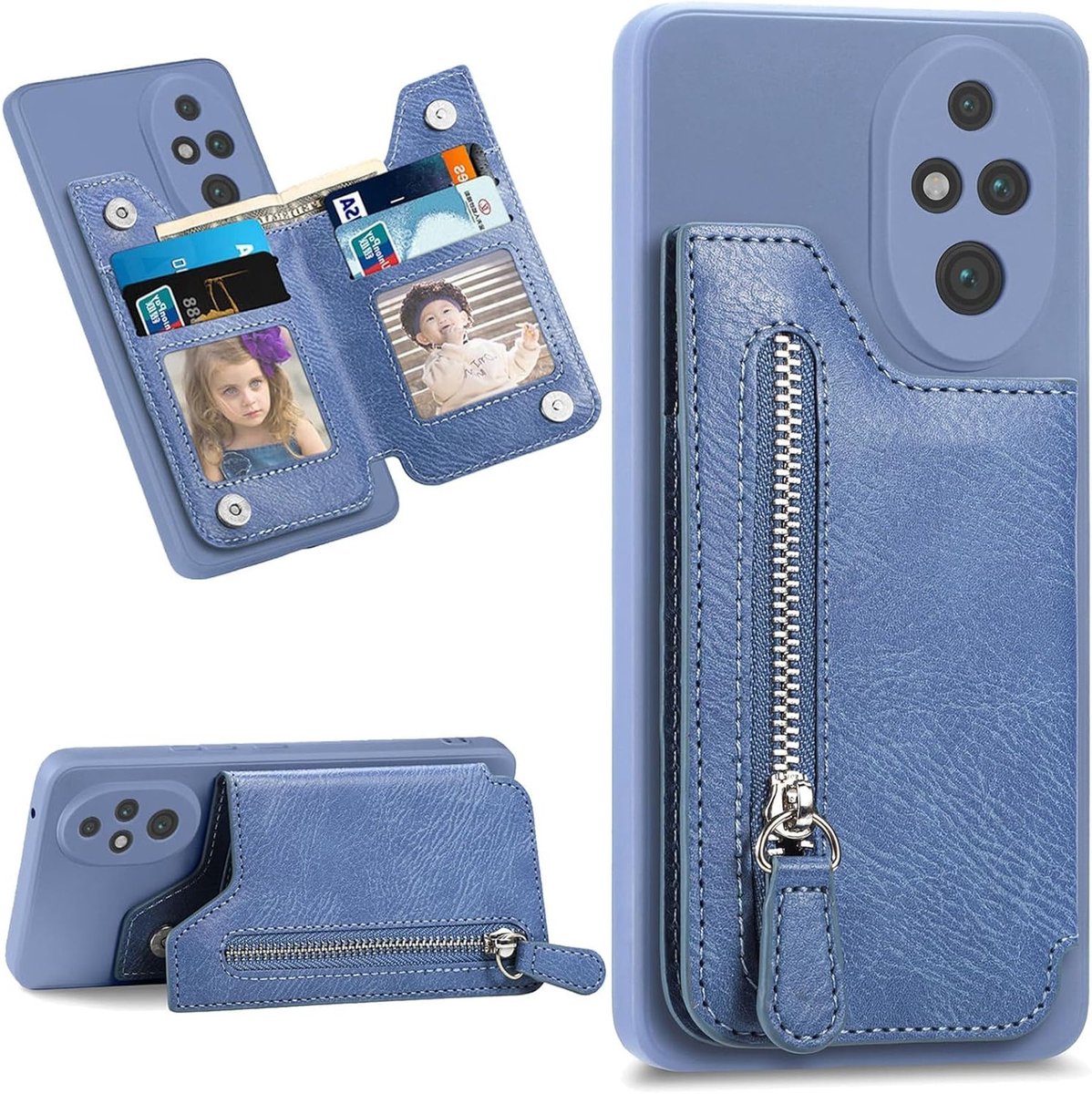 Premium PU Leren Wallet Case voor Honor 200 Pro 6.77 inch, Schokbestendig met Kickstand en Kaarthouder, Ideaal voor Bescherming en Functionaliteit