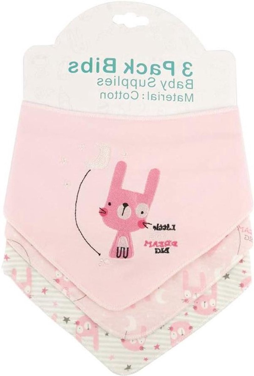 Set van 3 Allecto Plus baby slabbertjes voor tandjes en kwijlen