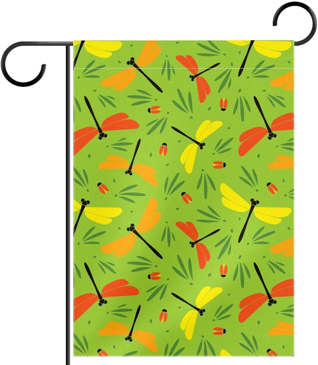 Tuinvlag Groen Patroon - Seizoensbanner Decoratie - Buiten Decoreren - Dubbelzijdig Bedrukt - 12x18 Inch - Multicolor