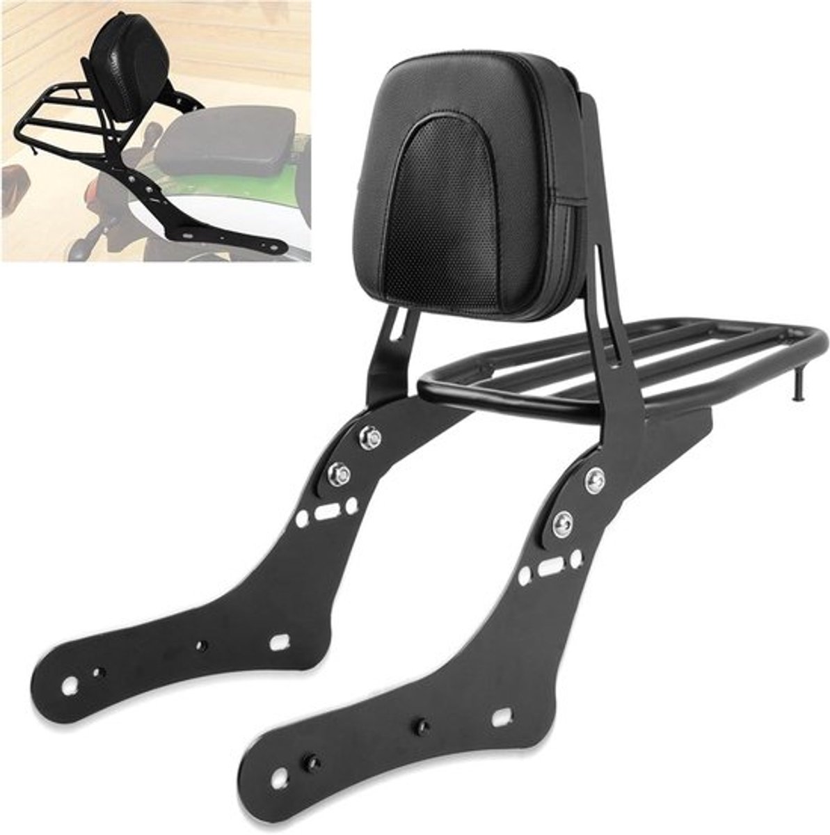 Inovra Plus - Rugleuning voor Achterpassagier met Bagage Rack voor Vulcan En650 |
