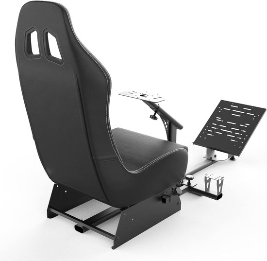 Race Stoel Cockpit - Gaming Seat - Sim Racing - Volledig Verstelbaar Frame - Tot 2.5m Lengte - Zwart Grijs — afbeelding 3