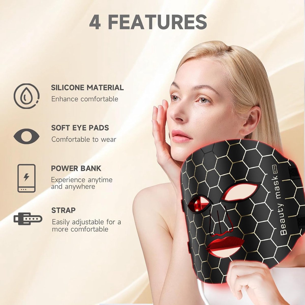 Led Masker - Gezichtsmasker - Huidverjongingsapparaat - Licht Therapie - Jonge Huid - Gezichtsroutine