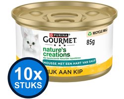 10x Gourmet - Nature's Creations Mousse Kip - Kattenvoer Natvoer - 85g