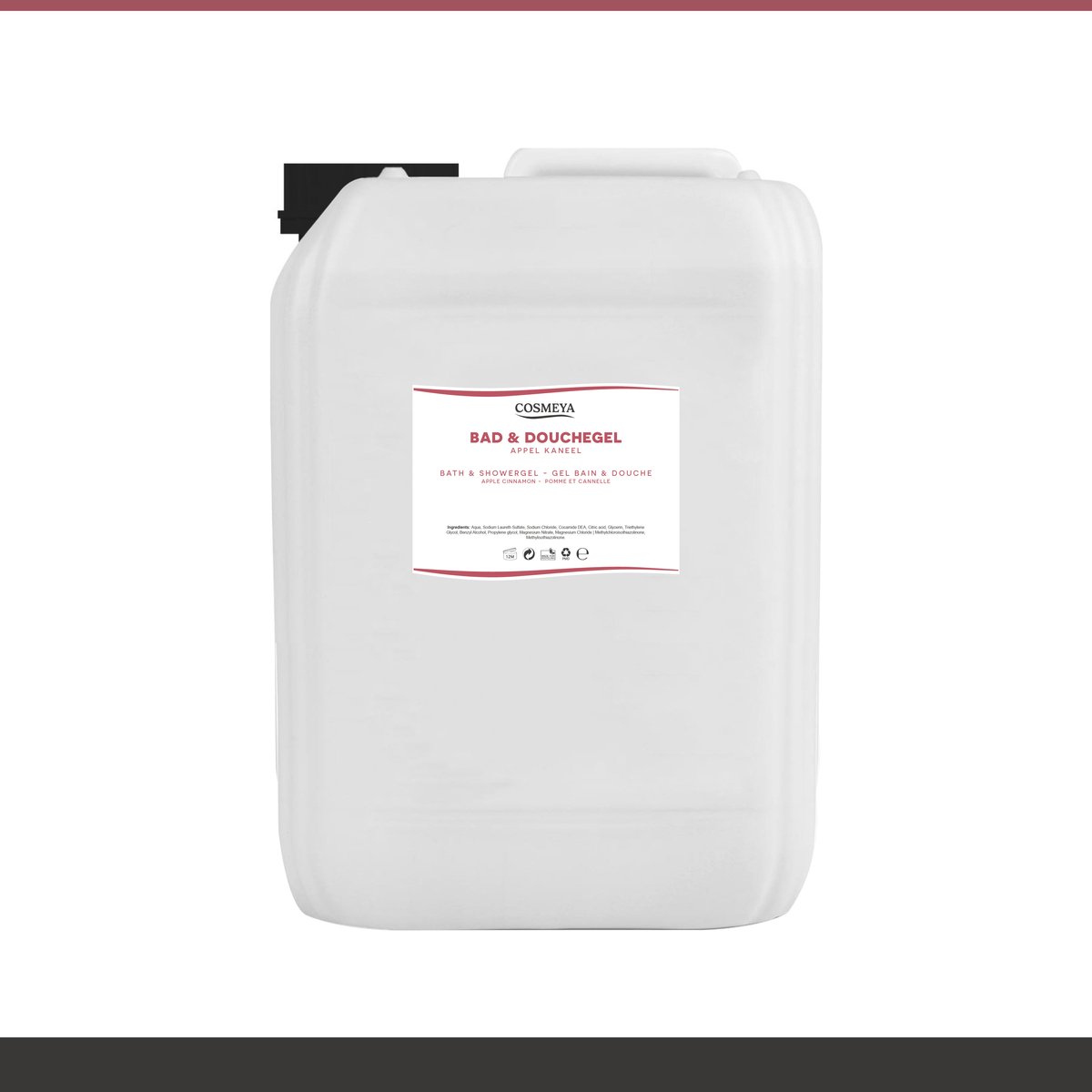 Bad & Douchegel - Appel Kaneel - Lichtroze/Transparant - 5 Liter - Jerrycan - Navulling - Navullen - Mannen - Heren - Dames - Vrouw - Shower gel - Showergel - Douche gel - Shampoo - Jerrycans - Voordeelverpakking - Body wash - Douchgel