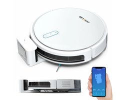 Cesulan 3-in-1 Robotstofzuiger met Dweilfunctie – Dweilrobot – Robotstofzuiger met Laadstation & Opvangbak – 3000 Pa – App Bediening – Gyroscoopnavigatie – 140 min batterij