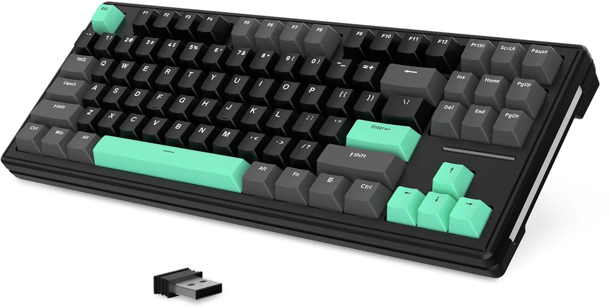 ITRONIQ Mechanisch Gaming Toetsenbord Draadloos - Bluetooth 5.0 & 2.4 GHz - RGB Lights - Hot Swap - Compact - 87 Toetsen - Zwart