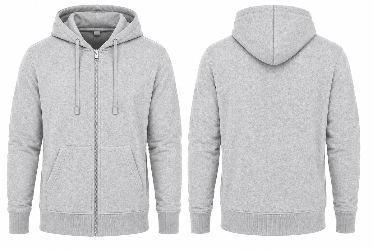 Hoodie heren met rits – sportkleding heren – katoen – casual vest met capuchon - Grijs - XXL