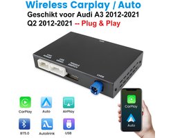 Junsun Draadloze CarPlay & Android Auto interface Geschikt voor Audi A3 2012-2021 Q2 2012-2021 - Plug & Play - USB-afspelen - 720P camera - WiFi