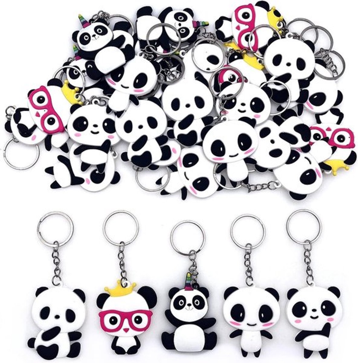 Allecto Plus - Sleutelhangers Panda Thema Verjaardagsfeestje Gunsten - Set van 30