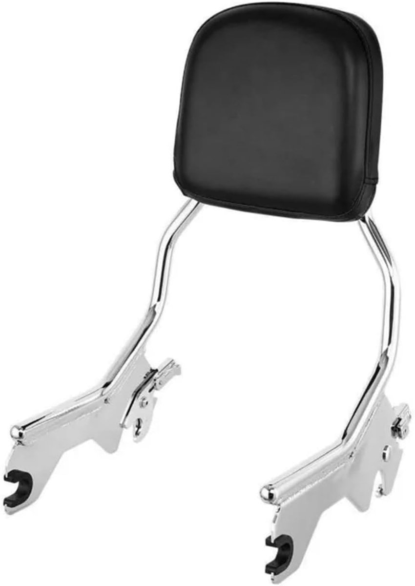 Motorfiets Rugleuning - Passagierssteun - Comfortabel Reizen - Afneembaar Snel Systeem - 41.5 cm Hoog - Chroom