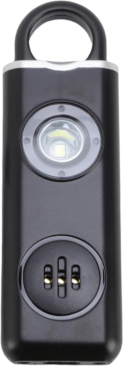 Persoonlijk Alarm - Veiligheidssleutelhanger Nood - Zelfverdediging Nood - 130 dB Sirene - Compact Ontwerp - Zwart