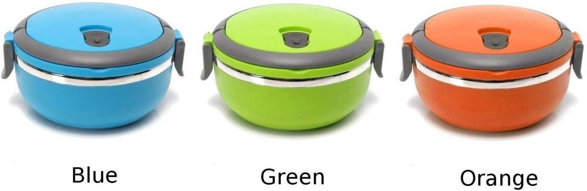 Thermo Lunchbox - Isolatie Container - Maaltijd Meenemen - Roestvrij Staal - 1 Laags - Oranje