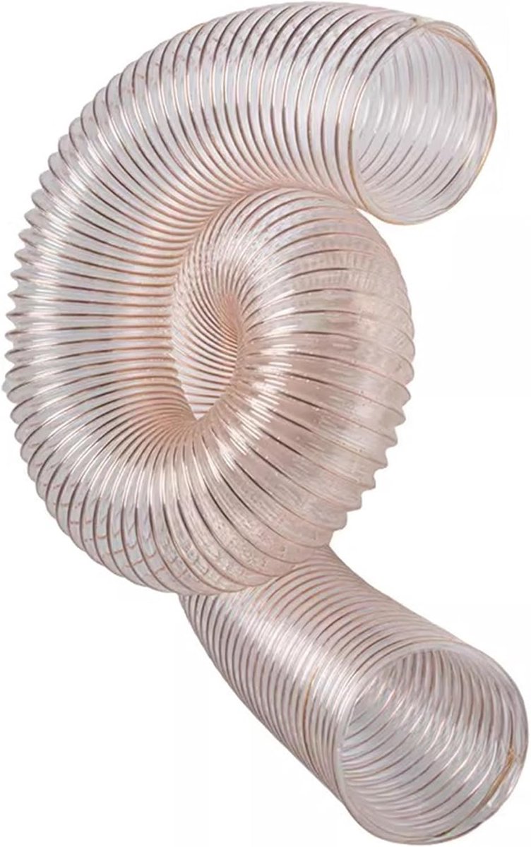 Stofopvangslang - Flexibel kanaal - Stofafzuiging werkplaats - Versterkt met staaldraad - Diameter 115mm - Transparant