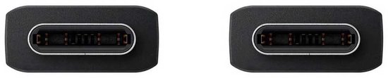 Detailopname van twee zwarte USB-C poorten.