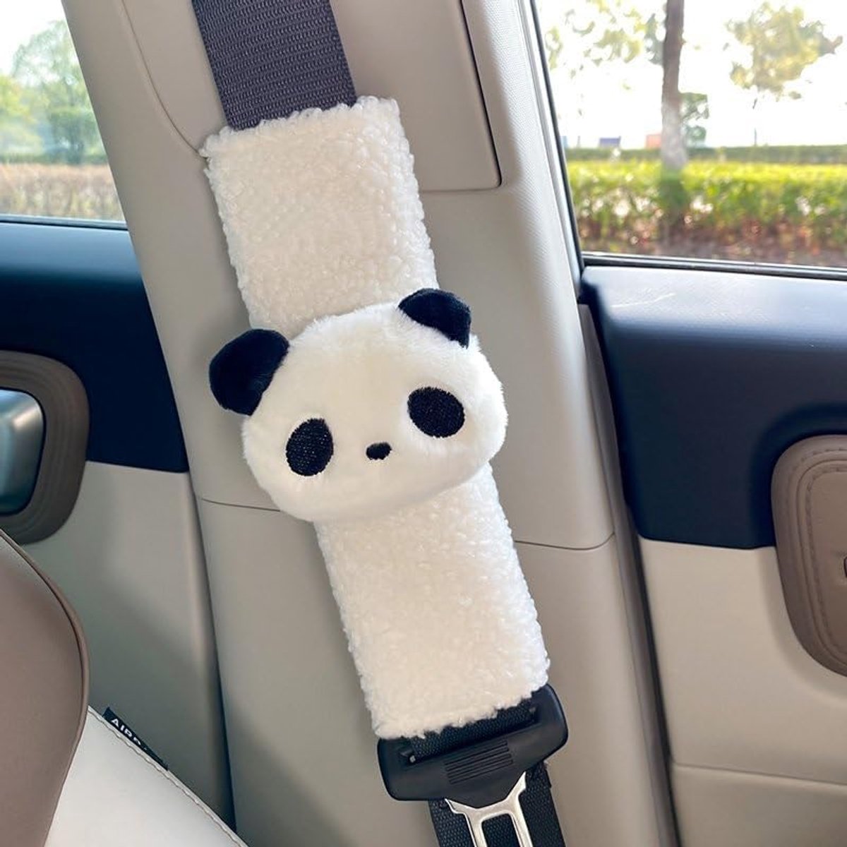 Autogordelpads - Gordelbeschermers - Comfortabel Reizen - Zacht Dierdesign - 3x2x1 cm - Panda