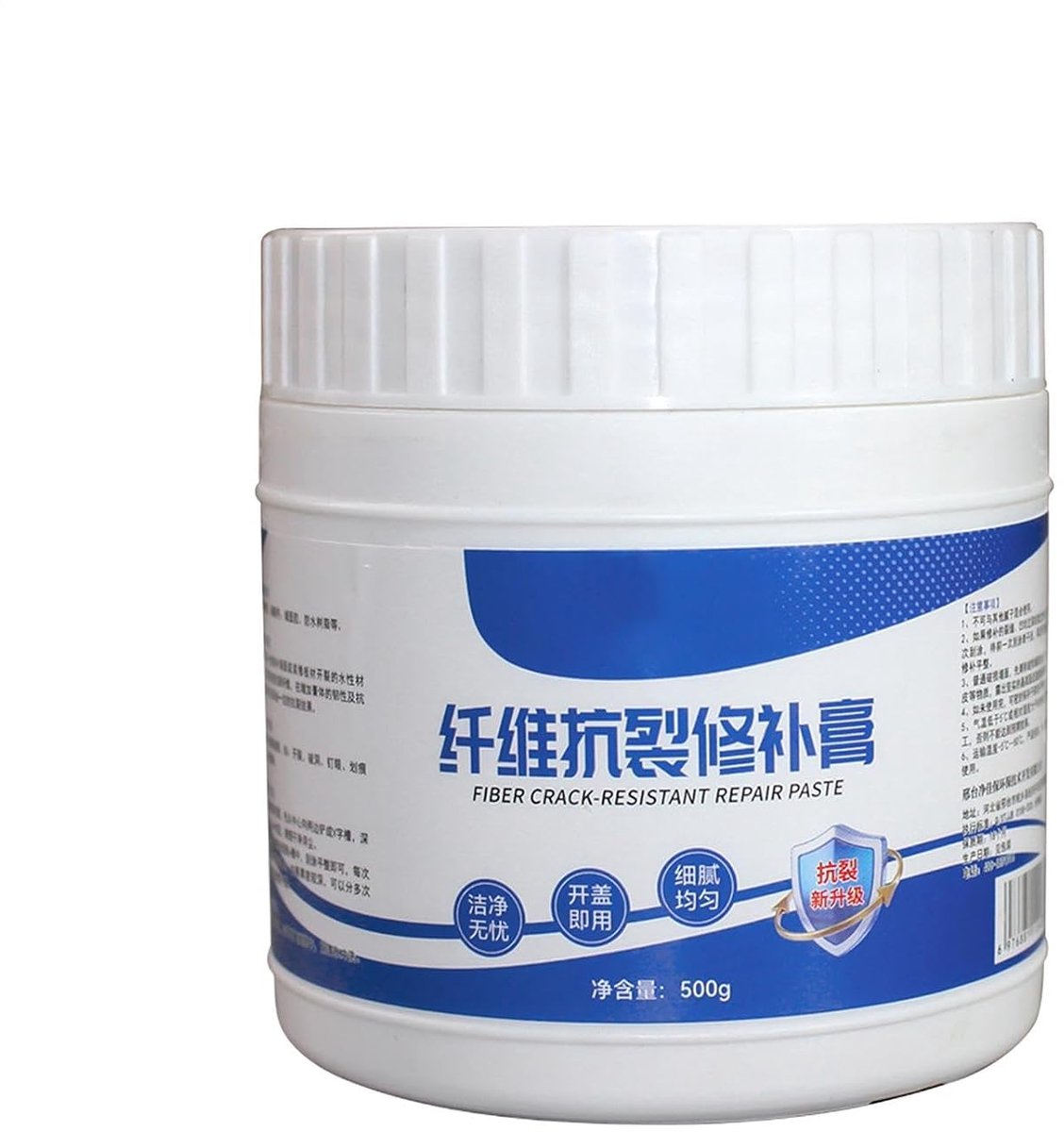 Gipsplaatreparatiepasta - Muurvuller - Scheuren Vullen - Vezelversterkte Formule - 500g - Wit