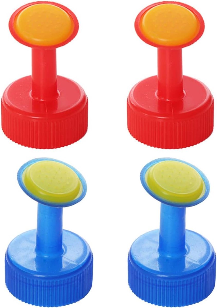 Flessproeiers Set - Sproeiers Drinkflessen - Planten Water Geven - Universele Pasvorm - 4 Stuks - Rood Blauw