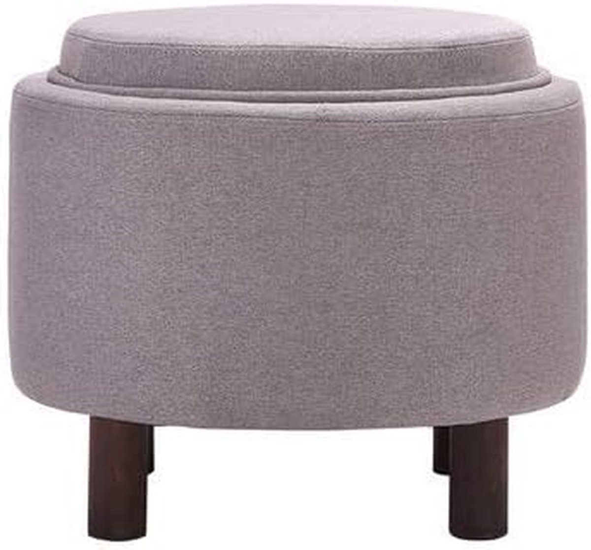 Opbergpoef met lade - Voetenbankje kruk - Extra opbergruimte - 2-in-1 salontafel - 49cm diameter - E