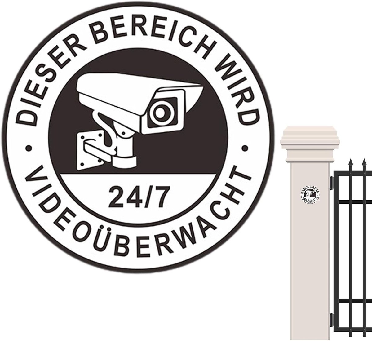 Beveiligingscamera Borden - Waarschuwingsstickers Observatie - Eigendom Beveiligen - Zelfklevend PVC Materiaal - 11 x 11 cm - Veelkleurig