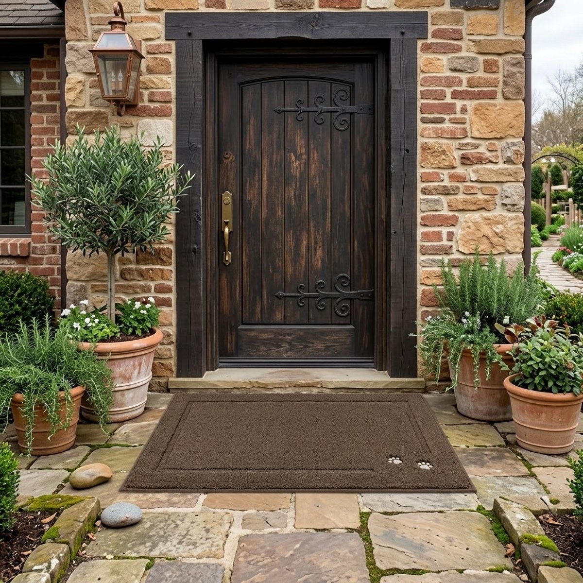 Maison Elara Deurmat 50 x 80 cm, absorberende anti-slip vuilvangmat voor binnen, entree, hal, bruin - Maison Elara