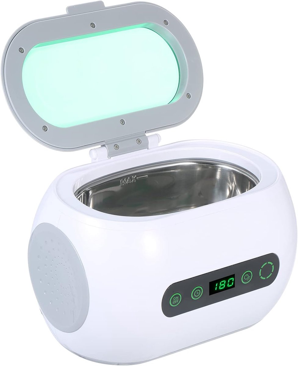 Ultrasone Reiniger - Ontgasser - Precisie Reiniging - Digitale Timer - 600ml Tank - Wit