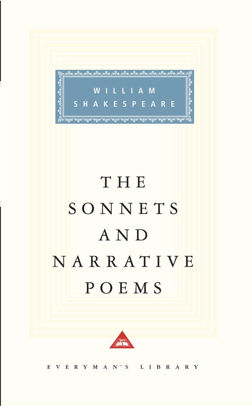 Boek "The Sonnets and Narrative Poems" van William Shakespeare. Met Everyman's Library logo.