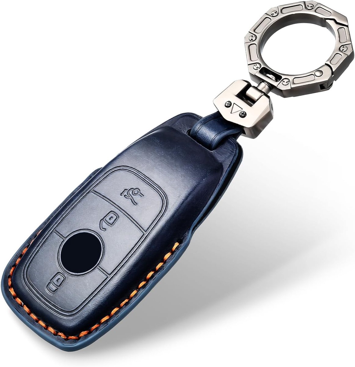 Leather Car Key Case for Benz 3 Keys Protective Case for Men Women Car Key for Class A B C E G S CLA CLS GLA GLA GLC - ShopVlot