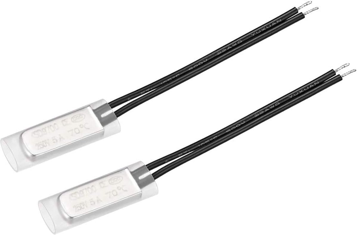 sourcing map KSD9700 Thermostat 70°C N.C 5A bimetallic metal with temperature controller 2 pieces - ShopVlot