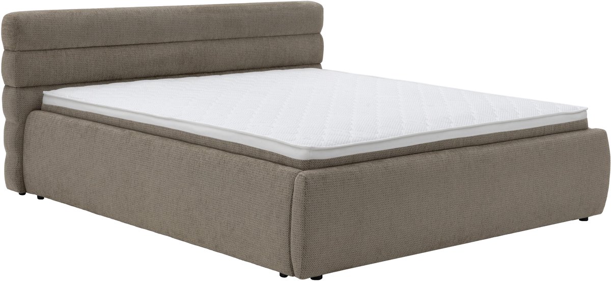Homesy The Essence of Comfort Lento 160 x 200 cm tweepersoonsbed met opbergruimte – Artico Beige – met Kornos pocketveringmatras met kokosmat