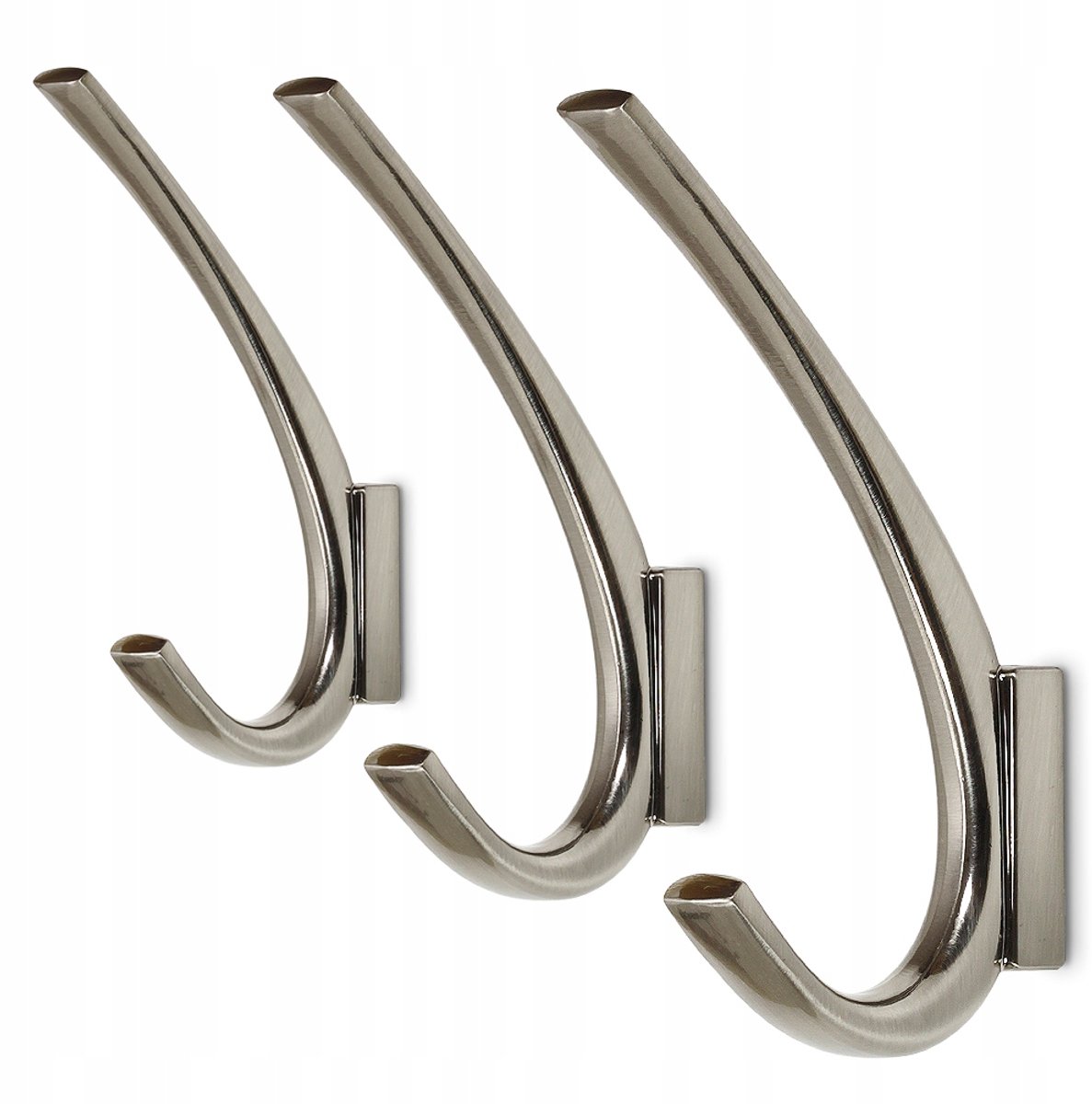 3x Wandhaken Kleding Zilver - Premium Zink Aluminium - Inox Afwerking