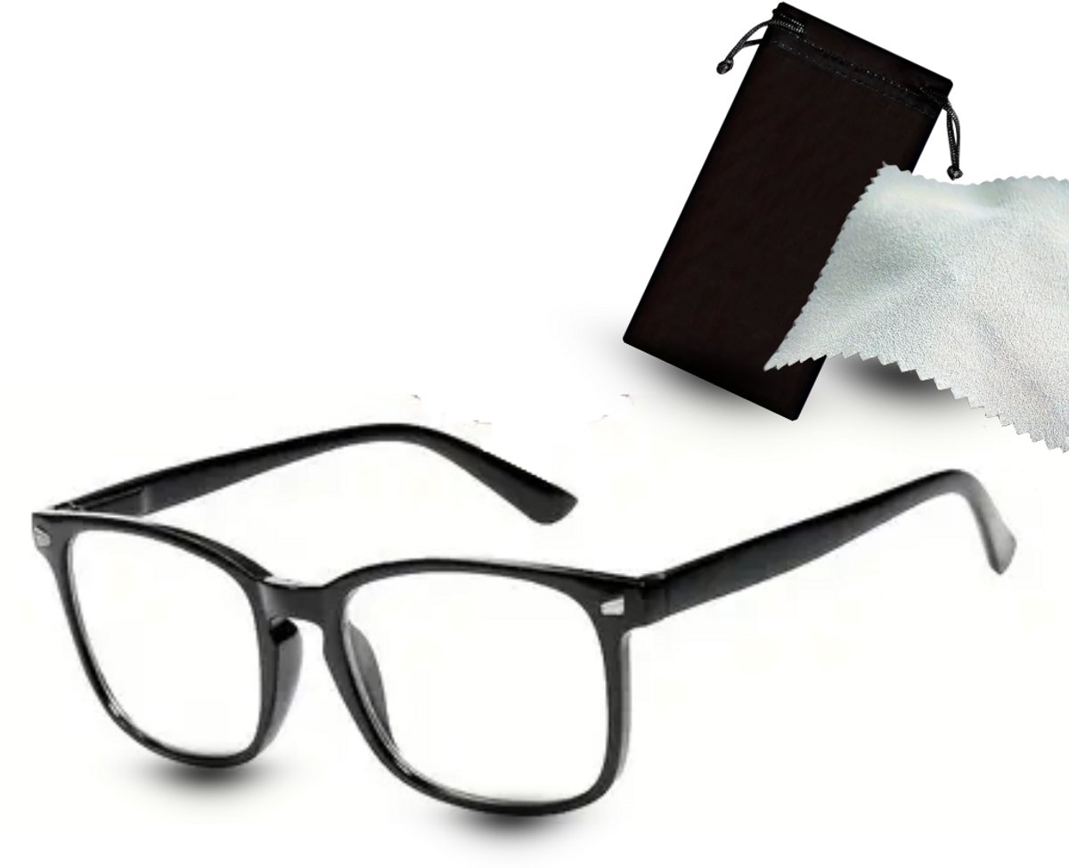computerbril.shop® Beeldschermbril | DYME | Zwart | Blue Filter Glasses | Anti Blauw Licht Bril Zonder Sterkte 0.00